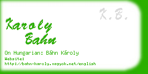 karoly bahn business card