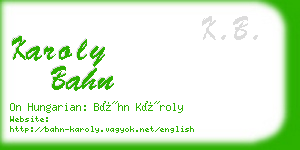 karoly bahn business card